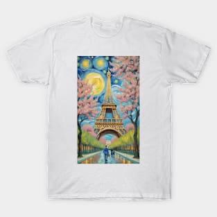 Eiffel Tower Dreams: Van Gogh's Parisian Night T-Shirt